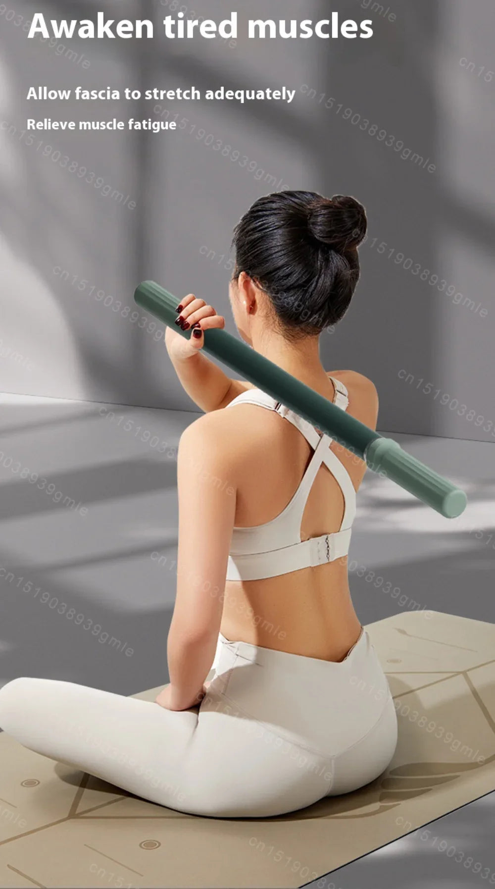 요가 근막 스틱 Yoga Fascia Stick 57cm Extended Muscle Relaxation Massage Roller Yoga Massage Stick for Leg Stretching and Release Fitn Beauty World Shop
