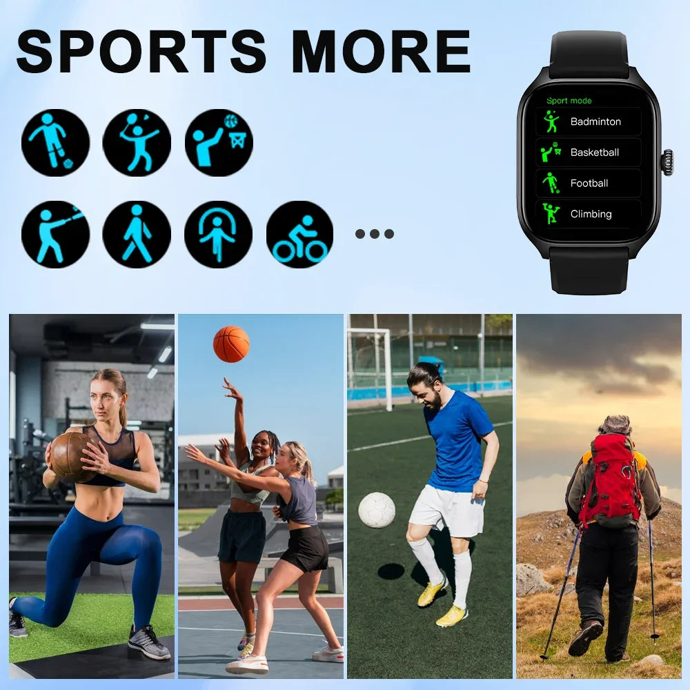H9 Smartwatch Dial Answer Calls Calorie Tracking Heart Rate Monitoring Music Playback Bluetooth Men Smart Watch Woman Step Count