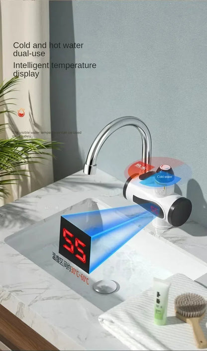 3000W Electric Kitchen Water Heater Tap Instant Hot Water Faucet Heater Cold Heating Faucet Tankless Instantaneous Water Heater Beauty World Shop