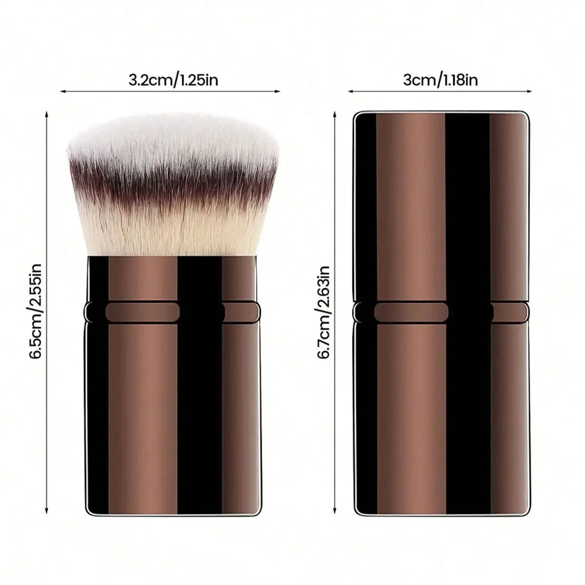 1pc Professional Face Retractable Makeup Brush,Blush Brush Foundation Brush Loose Powder Brush Synthetic Hair Ultra-Soft Doundat Beauty World Shop