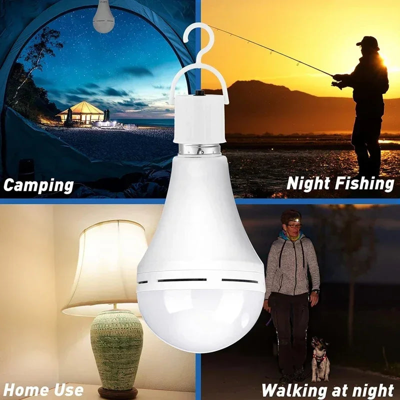 LED Rechargeable Light Bulb 7w 9w 12w 15w 85-265V Emergency Bulb Portable Hanging Camping Lamp for Tent Home Power Failure Porch Beauty World Shop
