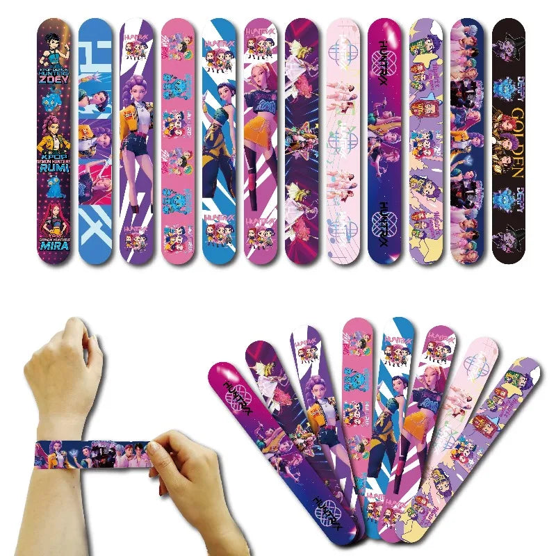 Kpop Demon Hunter Slap Bracelets Anime Snap Wristband for Birthday Party Favors School Prize Gifts Beauty World Shop