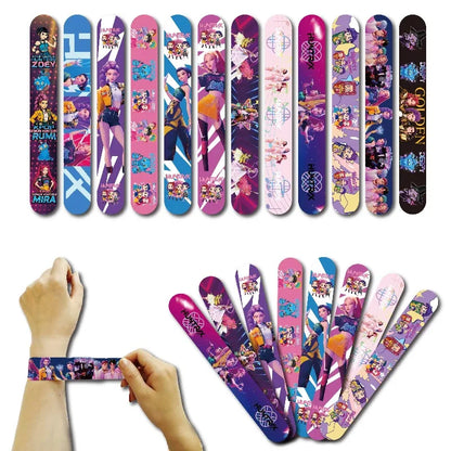 Kpop Demon Hunter Slap Bracelets Anime Snap Wristband for Birthday Party Favors School Prize Gifts Beauty World Shop