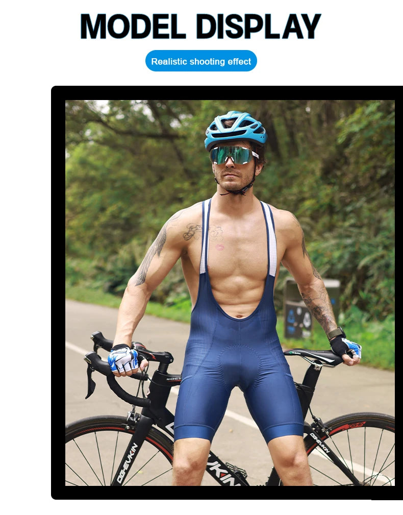 X-TIGER Men's Cycling Shorts Long Distance Riding Bib Shorts Pro Men's Cycling Shorts High Density Foam Cushion 5 CM Leg Gripper Beauty World Shop