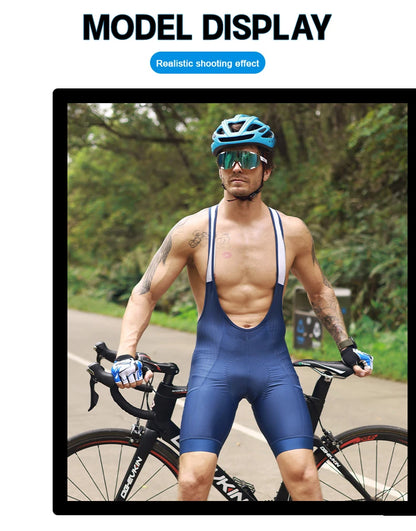 X-TIGER Men's Cycling Shorts Long Distance Riding Bib Shorts Pro Men's Cycling Shorts High Density Foam Cushion 5 CM Leg Gripper Beauty World Shop
