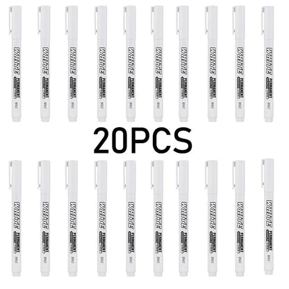 New 1/2/3PCS Waterproof Metal Marker Permanent White Paint Pen Washing Art Painting Graffiti Pens Fabric Wood Leather Marker1MM Beauty World Shop