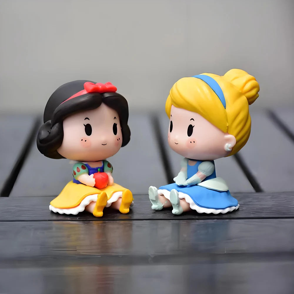 6 Pcs/Set Kawaii Fairy Tale Princess Snow White Cinderella Vinyl Bell Ariel Action Figure Model Toys Gift Beauty World Shop