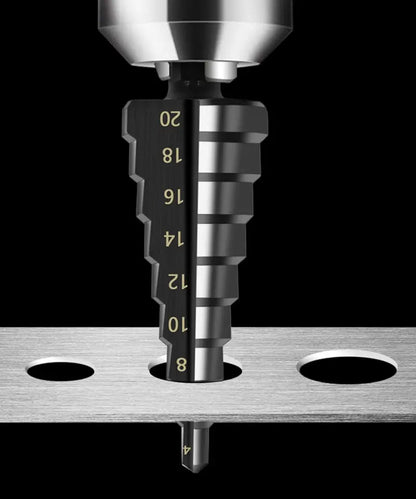 3Pcs HSS Straight Groove Step Drill Bit 3-12mm 4-12mm 4-20mm Nitride Black Hex Wood Metal Hole Cutter Core Drilling Tools Set Beauty World Shop