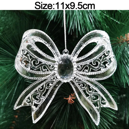 5pcs Christmas Home Decorations Crystal Acrylic Ornaments Snowflake Elk Xmas Tree Hanging Pendants Navidad 2025 New Year Gift Beauty World Shop