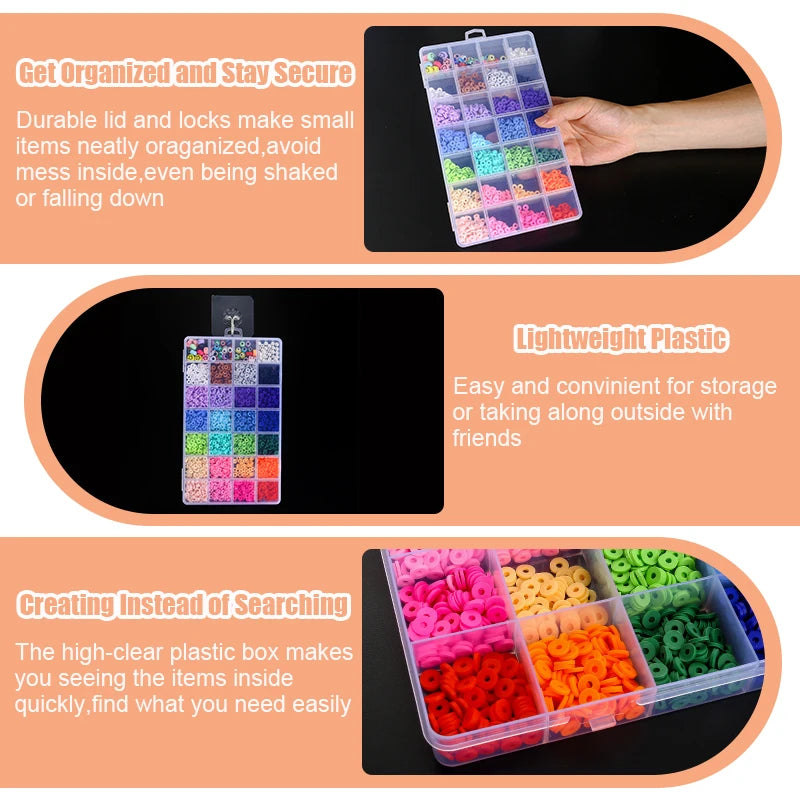 Transparent Storage Container Jewelry Box Clear Plastic Organizer Box Empty Earring Storage Organizer Display Case for Beads Beauty World Shop