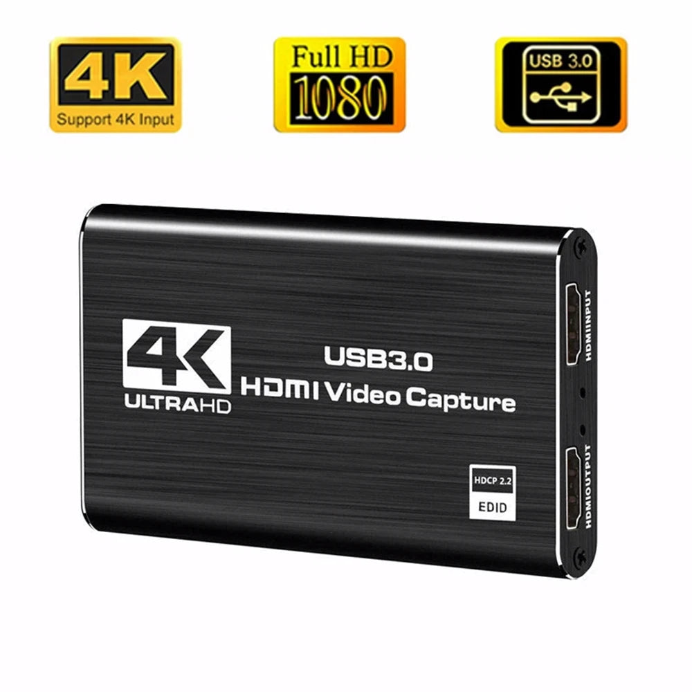 4k 1080p 60fps Hd Video Capture Card HdTV Camera Recording Box - Compatible With Usb 3.0pc Live Streaming Grabber Recorder Beauty World Shop
