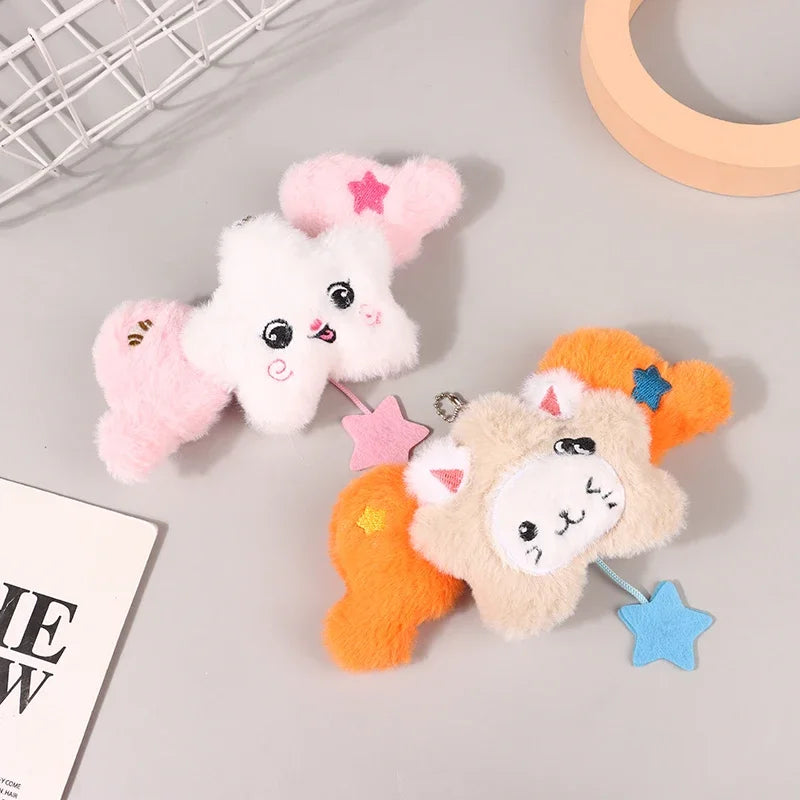 1PC Star Pendant Key Chain Doll Album Plush Pendant Doll School Bag Decoration Gifts Beauty World Shop