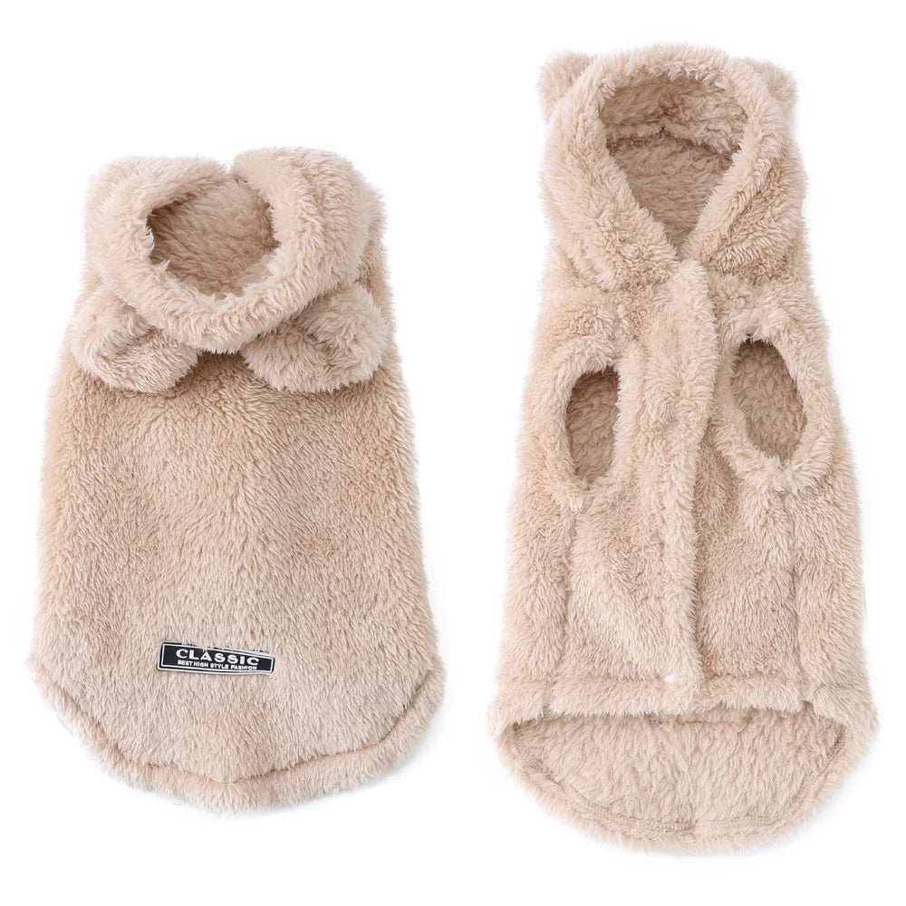 Dog Clothes For Small Medium Dogs Cats Autumn Winter Warm Dog Hooded Clothing Soft Kitten Vest Coat Yorkshire Jacket Pet Outfits