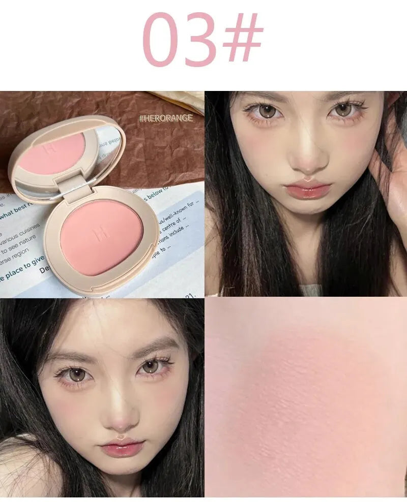 HERORANGEHR526 Monochromatic Blush Is Waterproof, Sweat-proof, Colorfast, and Durable. Six Colors Are Available. Beauty World Shop