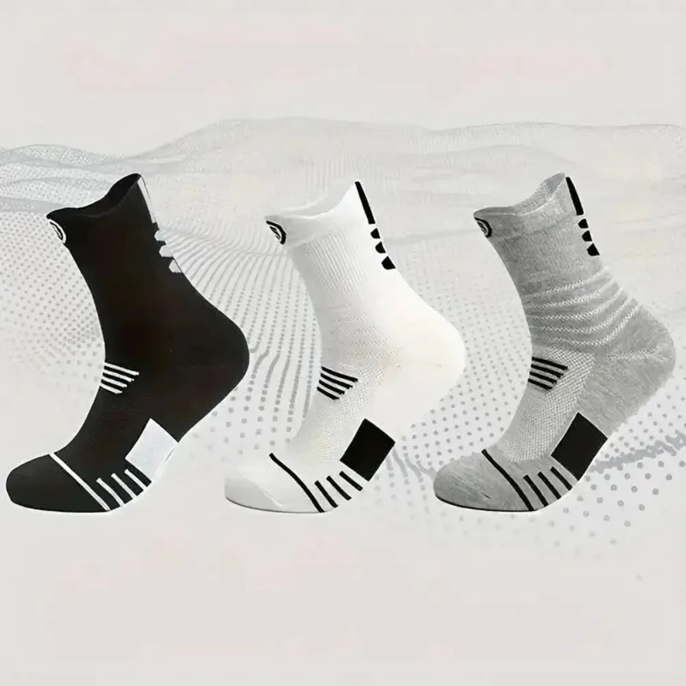 3 Pairs Men's Performance Athletic Crew Socks Comfort Fit Cushion Breathable Socks for Outdoor Running Hiking Sports Beauty Trend Shop