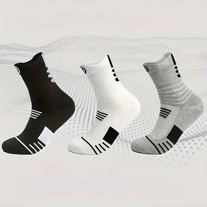 3 Pairs Men's Performance Athletic Crew Socks Comfort Fit Cushion Breathable Socks for Outdoor Running Hiking Sports Beauty Trend Shop