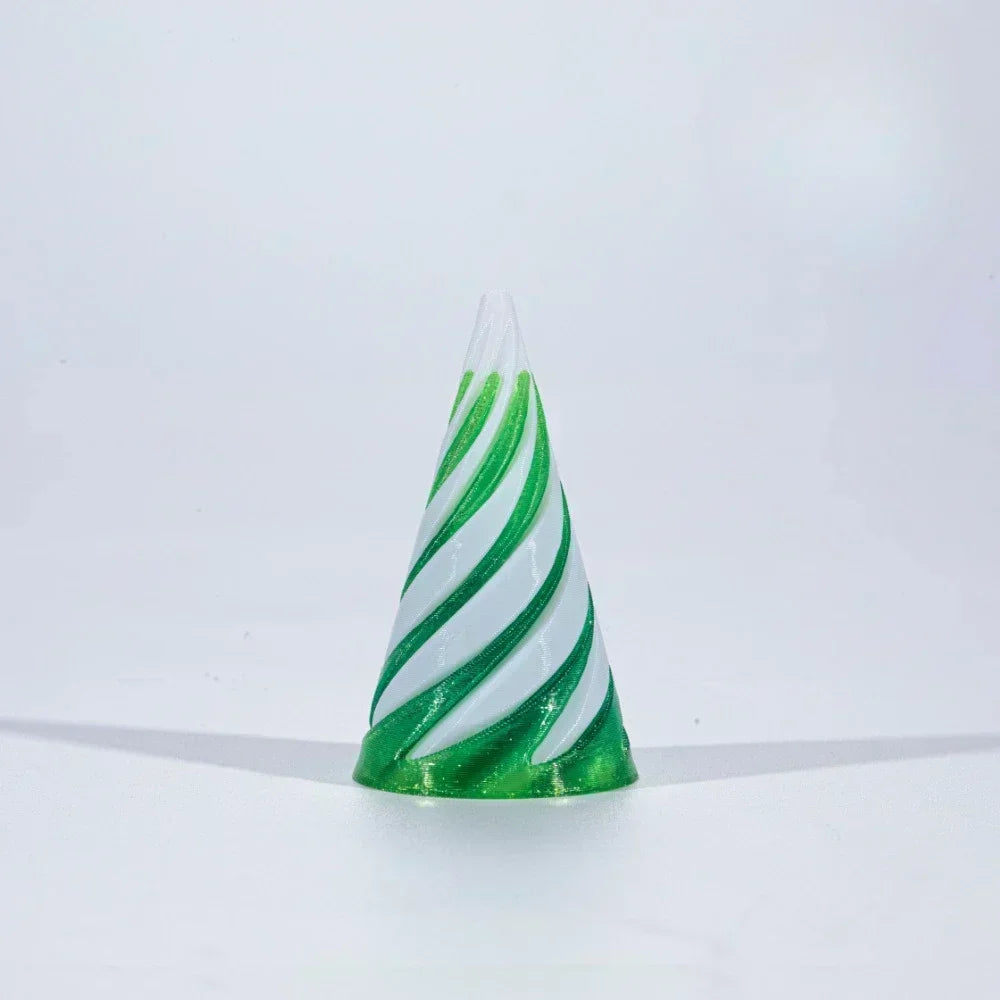 3D Printed Spiral Cone Pyramid Passthrough Sculpture Pass Through Pyramid Toy Mini Vortex Thread illusion Cone Spiral Ornament Beauty World Shop