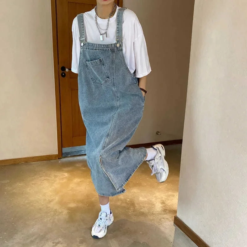 Spring Summer Denim Overall Dress Women Sleeveless Jeans Dresses Fashion Female Solid Slip Casual Loose Spaghetti Strap Dresses Beauty Trend Shop