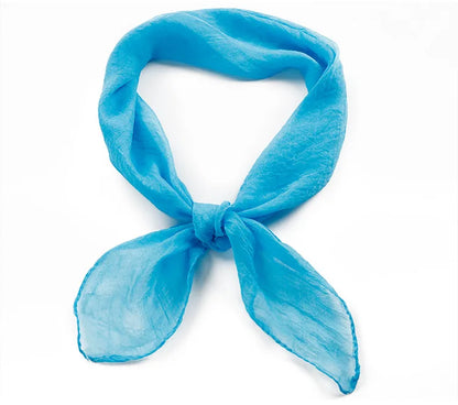 New 70X70cm Simulation Silk Scarves Women's Versatile Small Square Solid Chiffon Scarf Gauze Scarf Party Gift Beauty World Shop