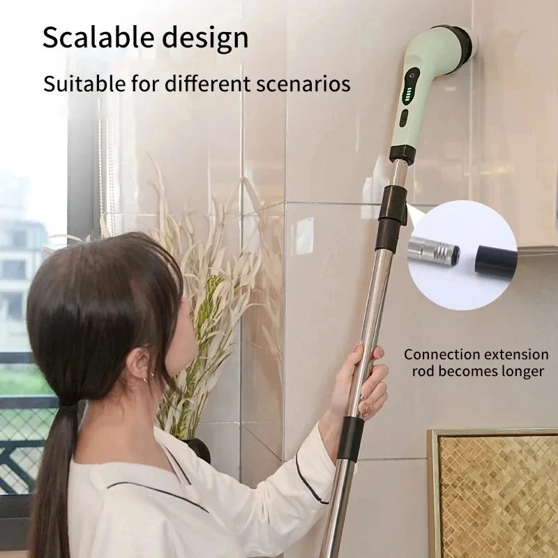 9-in-1 Electric Cleaning Brush Electric Spin Cleaning Scrubber Electric Cleaning Tools Parlour Kitchen Bathroom Cleaning Gadgets Beauty World Shop