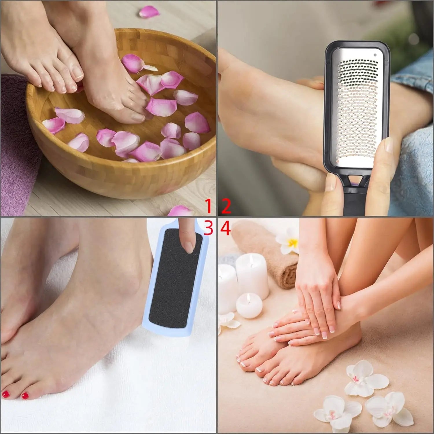 3Pcs Foot Files Kit Foot Scrubber Foot Rasp,Double-Sided Heel Files Pedicure Tool Callus Remover Stainless Steel Feet Scraper Beauty World Shop