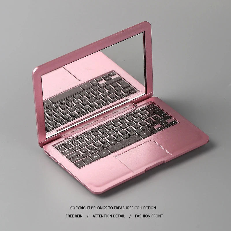 Creative Portable Mini Computer Mirror Foldable Laptop Shape Makeup Mirror High Quality Pocket Mirror Beauty Makeup Mirror Beauty World Shop