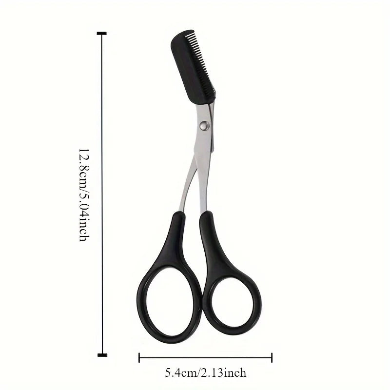 Stainless Steel Eyebrow Trimming Scissors With Comb, Safe Eyebrow Trimming Makeup Tool, Precise Creation Of Perfect Eyebrow Shap Beauty World Shop