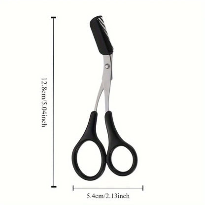 Stainless Steel Eyebrow Trimming Scissors With Comb, Safe Eyebrow Trimming Makeup Tool, Precise Creation Of Perfect Eyebrow Shap Beauty World Shop