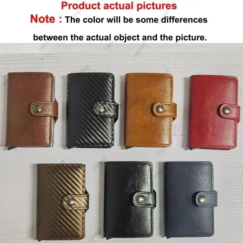 Rfid Credit Card Holder Men Wallets Luxury Small Smart Wallet Metal Business Mini Cardholder Case Women Minimalist Walet for Men Beauty World Shop