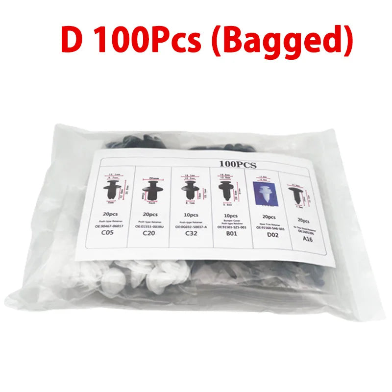 Auto Fastener Clip Mixed Car Body Push Retainer Pin Rivet Bumper Door Trim Panel Fastener Kit Car Clip 100/50 Box /Bag packaging Beauty World Shop