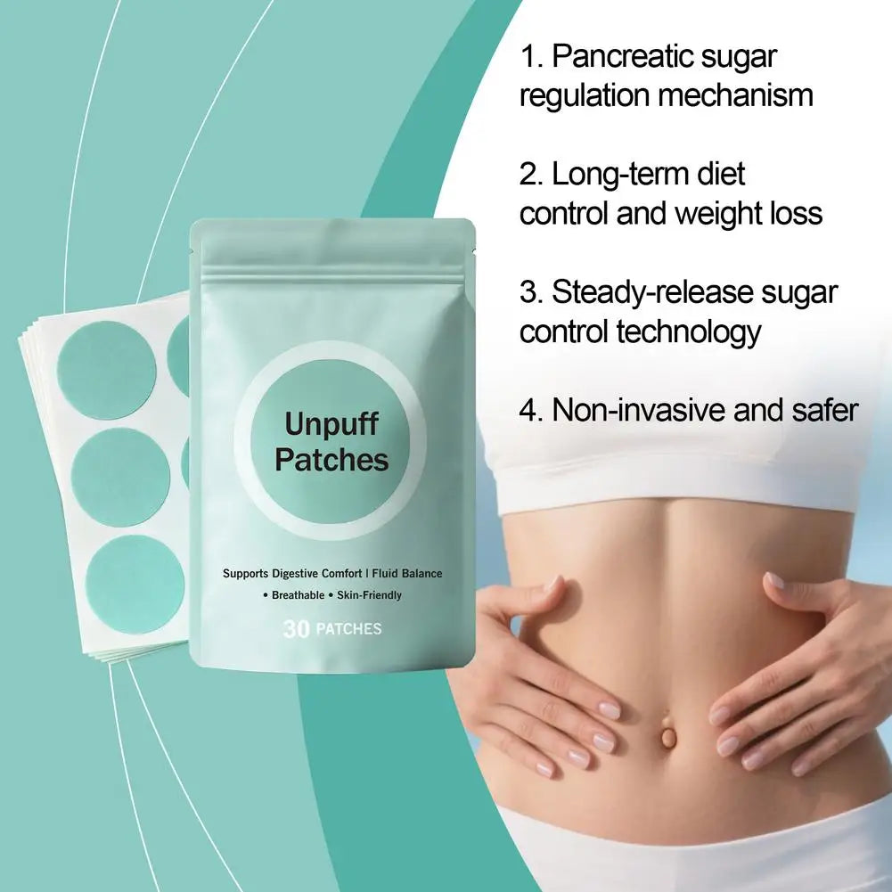 30 PATCHES Unpuff Patches Supports Digestive Comfort IFluid Balance Regulating Insulin Secretion Suppressing Appetit Breathable Beauty World Shop