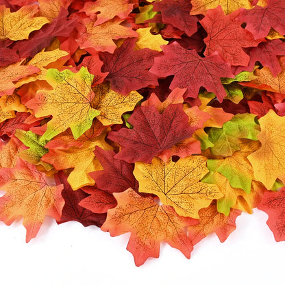 50/200Pcs Artificial Maple Leaves Autumn Silk Fall Leaf For Thanksgiving Halloween Christmas Home Decoration Wedding Party Craft Beauty World Shop