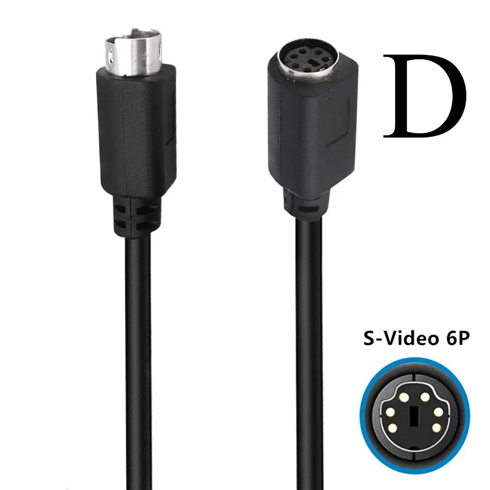 Mini DIN 6-Pin Adapter Cable 6 Pin  PS/2 PS2  Data Cable Male to Male to Female Straight and Elbow Mini DIN 6Pin