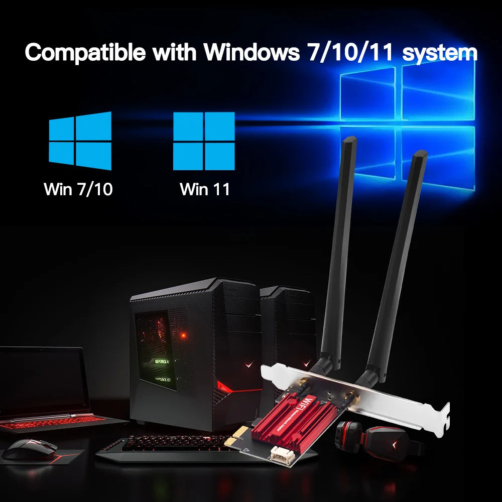 FENVI WiFi 5 PCI-E Wireless Adapter AC1200 Network Card Dual Band 2.4G/5GHz 802.11AC For Bluetooth 4.0 Desktop Windows 7/8/10/11 Beauty World Shop