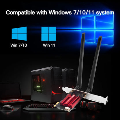 FENVI WiFi 5 PCI-E Wireless Adapter AC1200 Network Card Dual Band 2.4G/5GHz 802.11AC For Bluetooth 4.0 Desktop Windows 7/8/10/11 Beauty World Shop