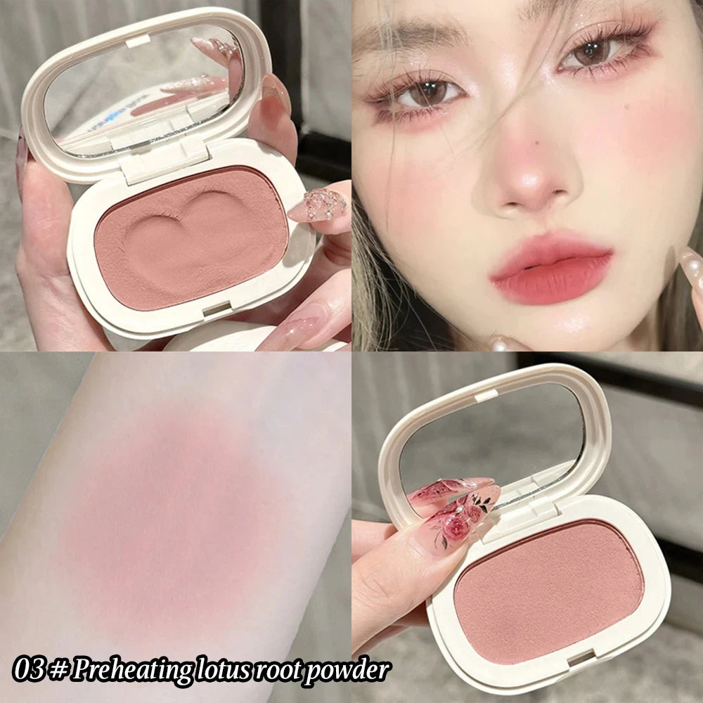 Single Color Blush Silky Texture High Color Rendering No Powder Feeling Low Saturation Long-lasting Natural Matte Blush Cream Beauty World Shop