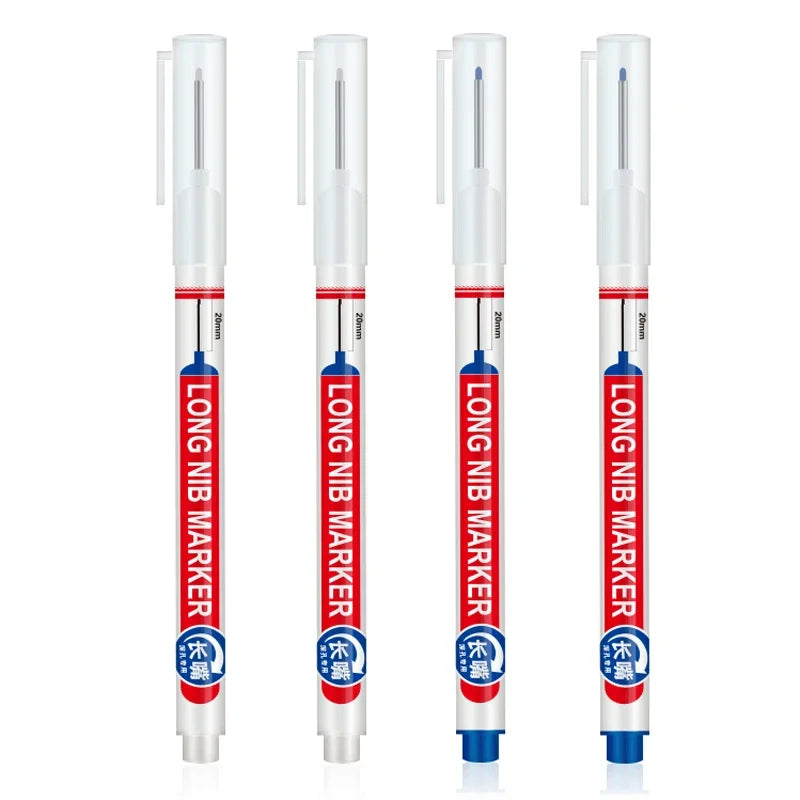 4Pcs/Set 20mm Deep Hole Long Nib Head Markers For Metal Perforating Pen Waterproof Bathroom Woodworking Decoration Multi-Purpose Beauty World Shop