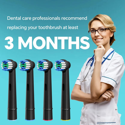 Replacement Toothbrush Heads Compatible with Oral B Braun Professional Electric Brush Heads 1000 1500 3000 6000 7000 7500 8000 Beauty World Shop