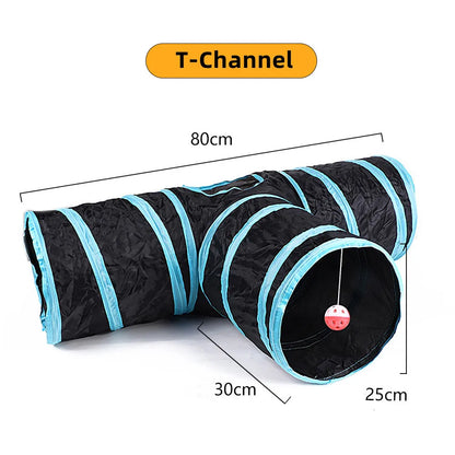 Cat Tunnel Pet Supplies Cat S T Pass Play Tunnel Foldable Cat Tunnel Cat Toy Breathable Drill Barrel for Indoor loud paper Beauty World Shop