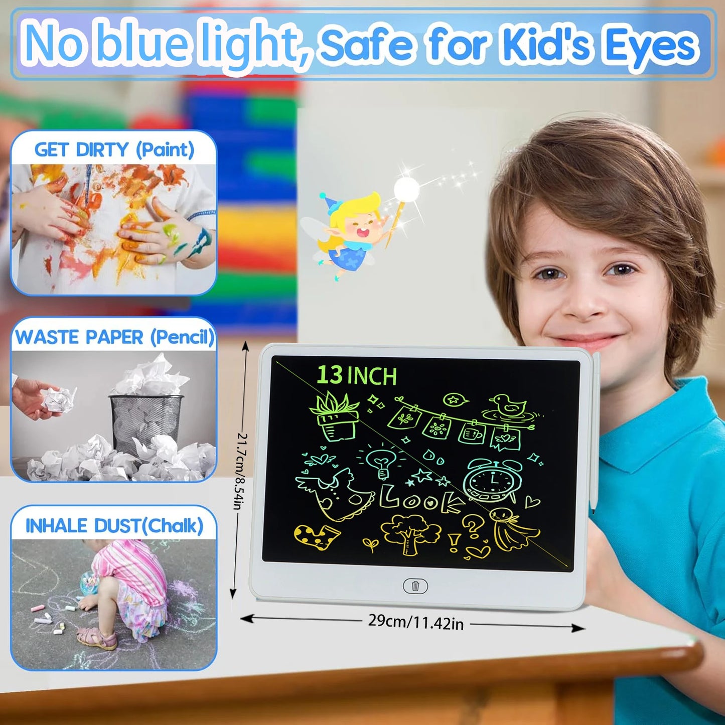 16/13/11 Inch LCD Writing Board Drawing tablet Kids Writing Painting Children Educational Toys for 3 4 5 6 7 8 Years Girls Boys Beauty World Shop