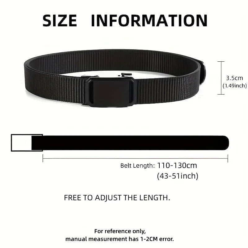 New Automatic Buckle Belt, Canvas Tactical Workwear Casual Outdoor Military Training Pants Belt For Men Beauty World Shop