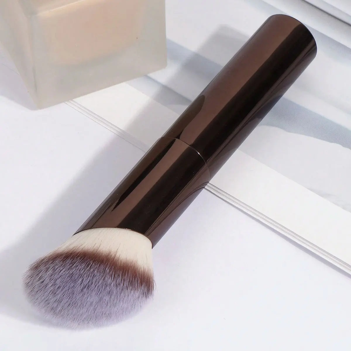 1pc Professional Foundation Brush Set, Beveled Tubular Makeup Brush, Makeup Tools With Soft Fiber For Easy Carrying, Brush For T Beauty World Shop