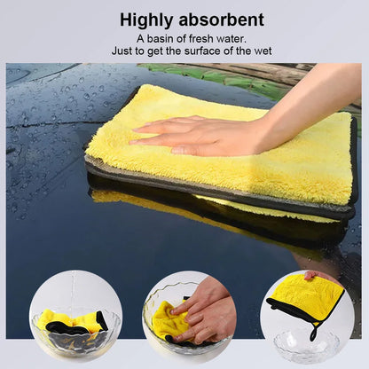 Car Wash Microfiber Towel 30x30/60CM Car Cleaning Drying Cloth Hemming Car Care Cloth Detailing Car Wash Towel Beauty World Shop