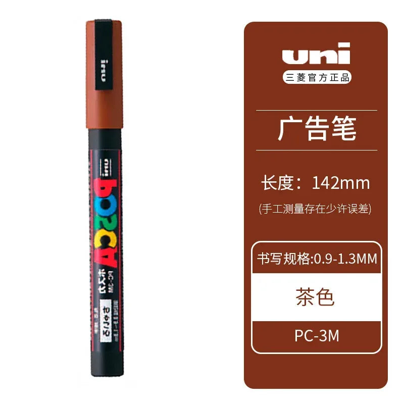 Uni Posca Full Marker PC-1M 3M 5M Multi-Colours Acrylic Permanente Rotulador Poster Graffiti Painting Pen For Fabric Rock Metal Beauty World Shop