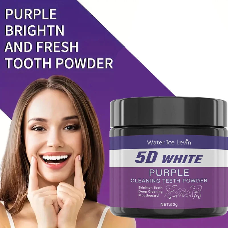 Purple Tooth Cleaning Powder - Sulfate-Free, Deep Cleaning and Polishing, Whitens Teeth in 5 Days, Portable for Daily Use and Travel Beauty World Shop