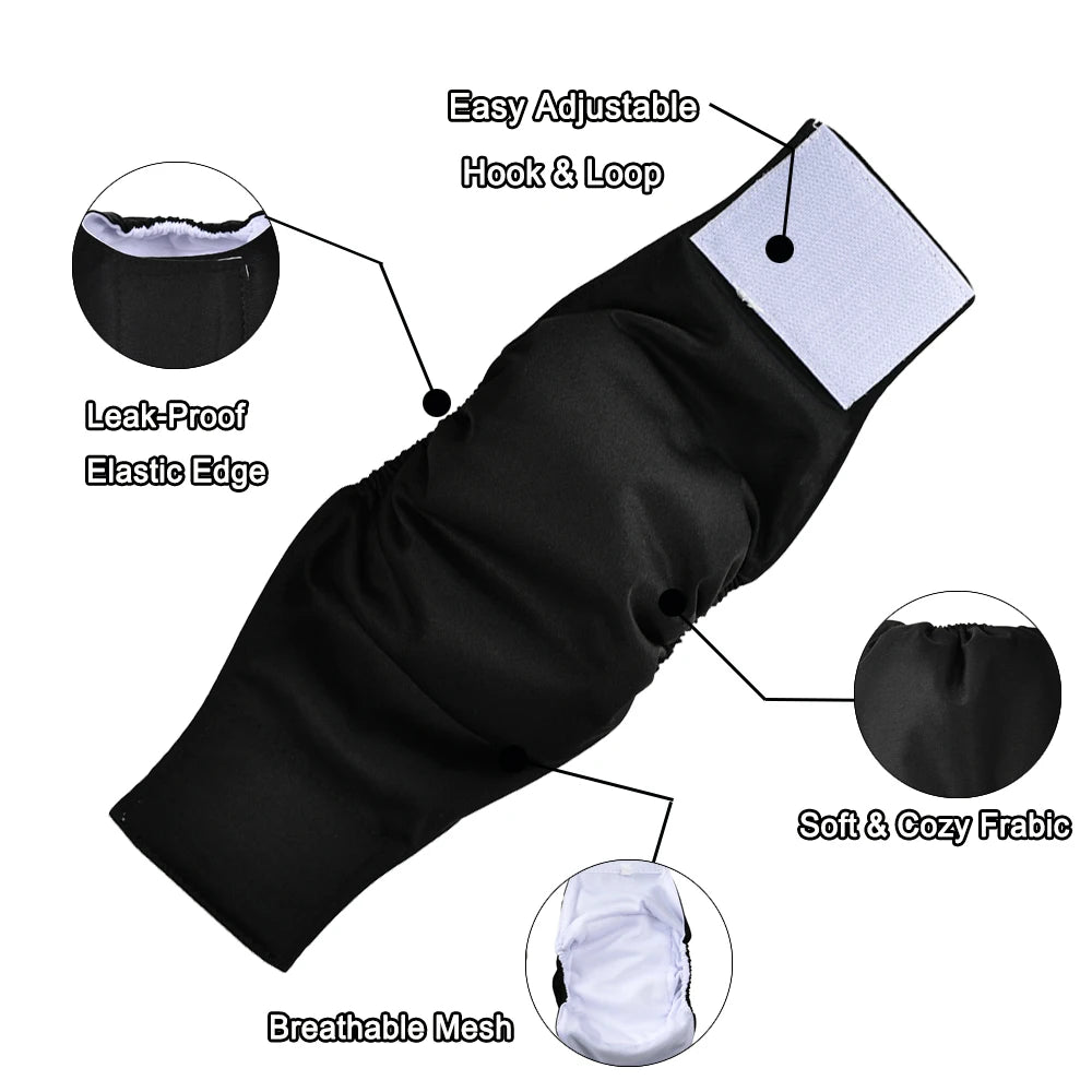 4 Pcs Washable Male Dog Cloth Diaper For Small Dogs Reusable Pet Physiological Pants Breathable Puppy Nappy Belly Band Diaper Beauty World Shop