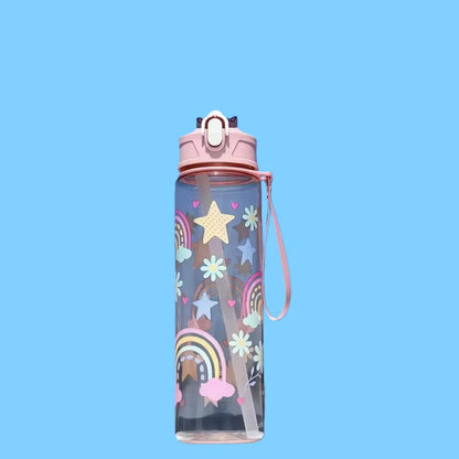 800ml/27oz Large Capacity Sports Water Bottle Leak Proof Plastic Drinking Cup With Time Scale Suitable For Travel Fitness Sports Beauty World Shop