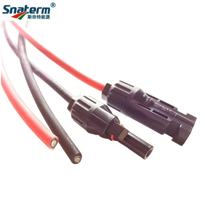 1 Pair Solar Panel Extension Cable Copper Wire Black and Red with solar Connector Solar PV Cable 6/4/2.5 mm2 10/12/14 AWG Beauty World Shop