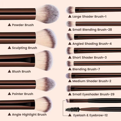 13PCS Makeup Brush Set Foundation Concealer Powder Eyeshadow Blush Brush Kabuki Blending Cosmetic Beauty Tool for Face Beauty World Shop