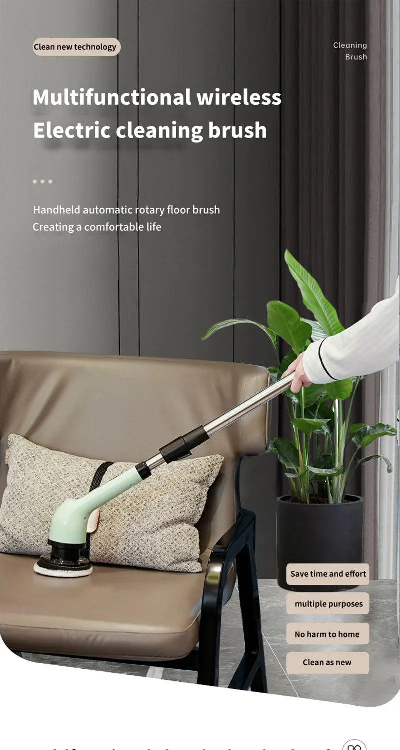 9-in-1 Electric Cleaning Brush Electric Spin Cleaning Scrubber Electric Cleaning Tools Parlour Kitchen Bathroom Cleaning Gadgets Beauty World Shop